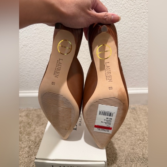 “New” Ralph Lauren Tan Leather Women's Mules size5 S-(Display) - Picture 5 of 6